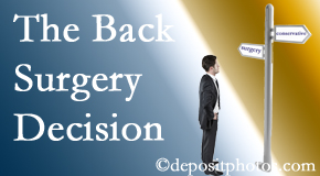 New Roads back surgery for a disc herniation is an option to be carefully studied before a decision is made to proceed. 