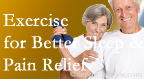 New Roads Chiropractic Center incorporates the recommendation to exercise into its treatment plans for chronic back pain sufferers as it improves sleep and pain relief.