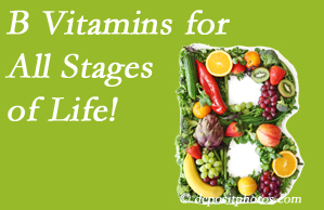  New Roads Chiropractic Center urges a check of your B vitamin status for overall health throughout life. 