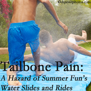 New Roads Chiropractic Center uses chiropractic manipulation to ease tailbone pain after a New Roads water ride or water slide injury to the coccyx.