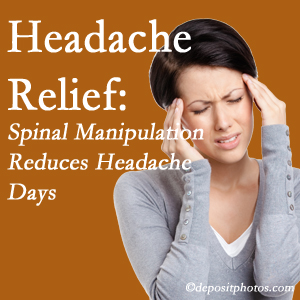 New Roads chiropractic care at New Roads Chiropractic Center may reduce headache days each month.