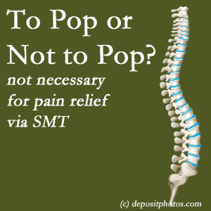 New Roads chiropractic spinal manipulation treatment may be noisy...or not! SMT is effective either way.