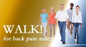 New Roads Chiropractic Center urges New Roads back pain sufferers to walk to ease back pain and related pain.
