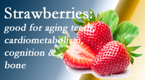 New Roads Chiropractic Center presents recent studies about the benefits of strawberries for aging teeth, bone, cognition and cardiometabolism.