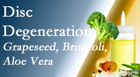 New Roads Chiropractic Center presents interesting studies on how to address degenerated discs with grapeseed oil, aloe and broccoli sprout extract.