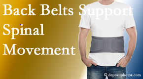 New Roads Chiropractic Center offers backing for the benefit of back belts for back pain sufferers as they resume activities of daily living.