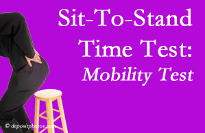 New Roads chiropractic patients are encouraged to check their mobility via the sit-to-stand test…and improve mobility by doing it!