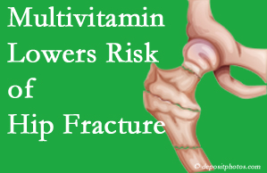 New Roads hip fracture risk is reduced by multivitamin supplementation. 